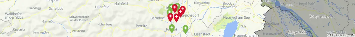 Kartenansicht für Apotheken-Notdienste in der Nähe von Tattendorf (Baden, Niederösterreich)